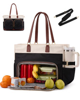 LOVEVOOK lunch tote with laptop sleeve protects your 17.3-inch device on commutes.