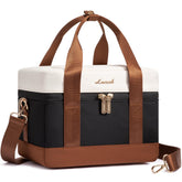 LOVEVOOK insulated lunch bag main-compartment-open for quick loading and organization at work.