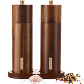 LOYIM wooden salt grinder in acacia wood enhances flavor freshness at the table.