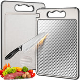 Lozovin cutting board with stainless steel mesh surface for precise meat prep and reduced slipping