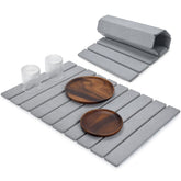 Lprmnnc grey stone dish drying mat 24x16 absorbs moisture quickly for a dry counter.