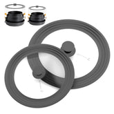 LSR LORESO universal pan lid in grey auto-sizes to 7.5–11.5 inches.