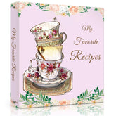 LuBudingJoy recipe binder cover with retro cups brightens your kitchen prep area.