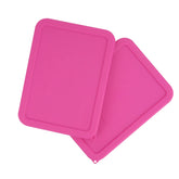 LUVCOSY 3-cup rectangle lid close-up with tight seal for Pyrex storage.