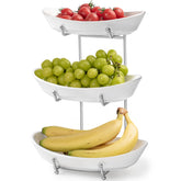 LUFILUFI 3-tier ceramic fruit bowl on a stand for organized counter display