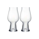 Luigi Bormioli Birrateque IPA glasses with laser-cut rim highlighting aroma release and craftsmanship.