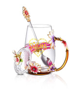 Luka Tech Sisters Gifts mug with butterfly and daisy 3D design, ideal for gifting.