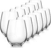 LUNA & MANTHA stemless wine glasses set with a sturdy base for daily use