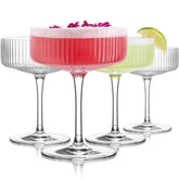 Luna & Mantha four-piece coupe set with vintage ribbing for stylish entertaining.