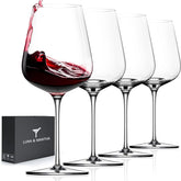 Luna Mantha red wine glasses set of 4 with crystal clarity for entertaining