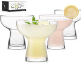 Luna & Mantha stemless margarita glasses in a 10oz set, designed for stable handling.