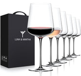 LUNA & MANTHA hand-blown wine glass close-up showing artisan craftsmanship and unique character.