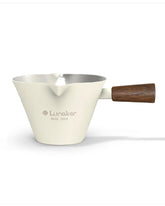 Lunaker espresso cup with wooden handle for durable daily use.