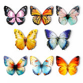 Luroza butterfly fridge magnets set of eight showcases colorful, realistic designs for notes.