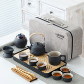 LURRIER Gongfu tea set teapot in portable ceramic design for on-the-go brewing.