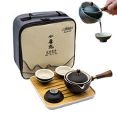 LURRIER porcelain gongfu tea set rotating teapot enables smooth 360° brewing