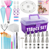 LUSHYUM cookie decorating kit storage case keeps tools organized for easy holiday baking