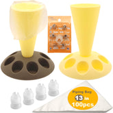 LUTQ piping bag holder stand with 8 nozzle slots for mess-free decorating
