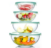 Luvan glass 1qt mixing bowl with airtight lid for meal prep.