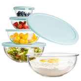 Luvan glass mixing bowls 0.2 qt with lid for compact prep