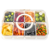 LUXEAR divided serving tray with lid and handles for organized snack storage at home
