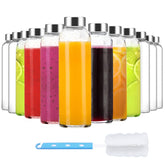 Luxfuel clear glass bottle 18 oz for beverages on the go.