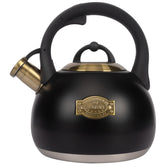 LUXGRACE tea kettle on stovetop with durable stainless steel front view for steady heating