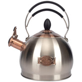 LuxGrace whistling tea kettle in stainless steel ready to boil water quickly