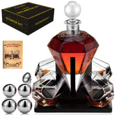 LuxuryBar Diamond whiskey decanter set with ChillBall keeps aromas intact while chilling beautifully.