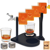 LuxuryBar poker decanter 27oz enhances a casino-inspired centerpiece for home bar entertaining