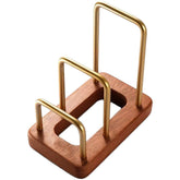 Luxylei chopping board rack with wood base for sturdy, organized kitchen prep.