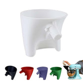 LWOGD flour funnel attached to KitchenAid bowl for mess-free pouring
