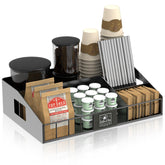 LWSFF metal coffee station organizer with DIY logo for stylish countertop use.