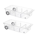 LXLXXL fridge organizer bins on wheels for easy access.