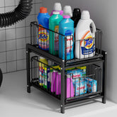 Lxmons 2-tier sliding basket drawer for under-sink organization and easy access