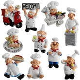 Lyellfe Italian chef magnet on fridge holding a note