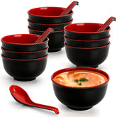Lyellfe miso soup bowl with spoon, 10-pack for family meals.