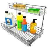 LYNK PROFESSIONAL pull-out under-sink drawer demonstrating organized storage under the sink.