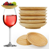 Lyonbi wine glass topper wood 6pcs adds stylish charcuterie to your wine