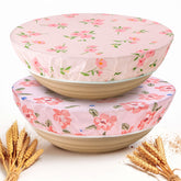Lyvhoris beeswax bowl covers on a bowl setup offer breathable, reusable food protection.