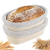 Lyvo Banneton oval bread basket set shapes crusty sourdough boules