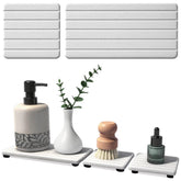 Lyxel diatomite stone drying tray absorption in action keeps your sink dry.