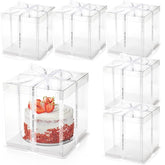 LyyGuanYoo 6-pack clear cake boxes for safe transport and presentation.