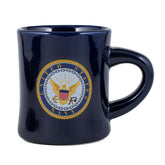 M. Cornell Navy decal logo mug with dual-sided design for daily coffee.
