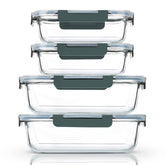 M MCIRCO 80 oz glass container with airtight lid for meal prep and storage.