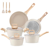 M MELENTA ceramic nonstick 11-piece set ready for cooking and cleanup