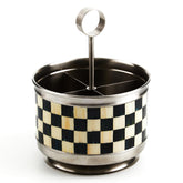 MacKenzie-Childs Courtly Check flatware caddy compact keeps utensils organized at home