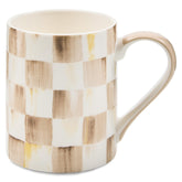 MacKenzie-Childs mocha-check mug for everyday coffee or tea.
