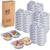 MACTANO double-compartment condiment container with lid keeps sauces separated for picnics.