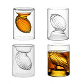 MADARC SPORT football shot glasses set of four with dual sizes for party versatility